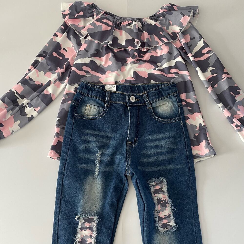 Mia Belle Girls‎ 2 Piece Camo Outfit Size 8Y